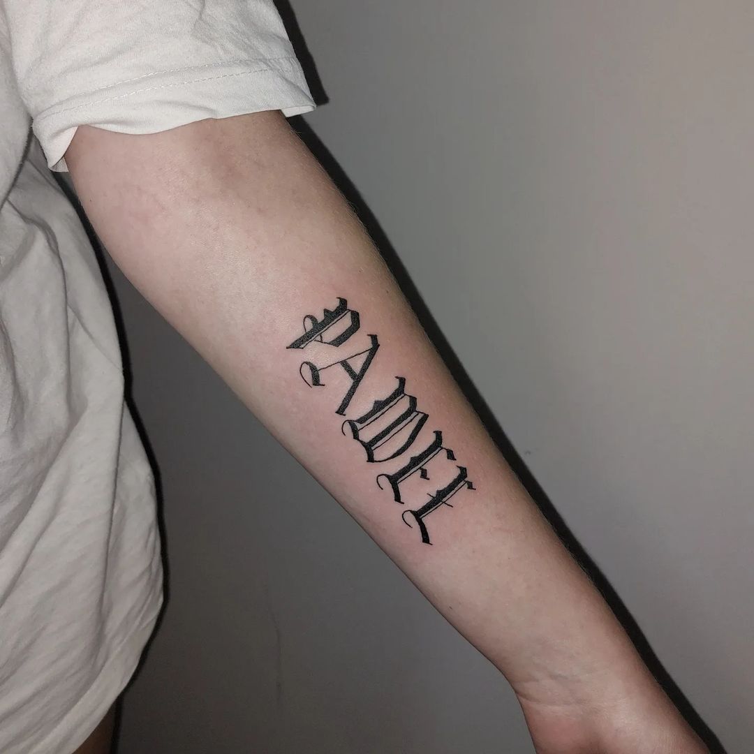 PAWEL - Lettering tetovaža Eternal Art